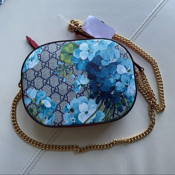 100% Authentic Gucci Blooms GG Supreme Mini Chain Crossbody Bag - Picture 7 of 15
